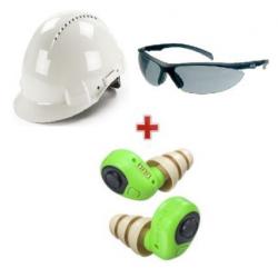 Pack casque de chantier et protection auditive kit anti-éblouissement