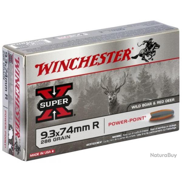 Munitions Winchester Power Point Cal.9.3x74R 286gr 18.5g par 60