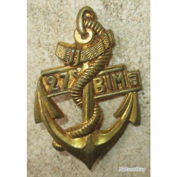 27 Bataillon d?Infanterie de Marine, mtal dor embouti