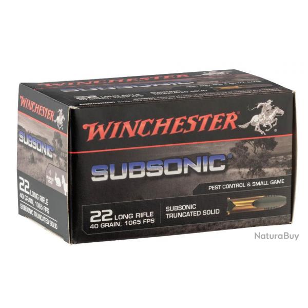Bote de 500 cartouches Winchester 22 LR Subsonic