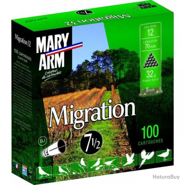 Pack 100 cartouches Mary Arm Migration 32 cal 12 Plomb