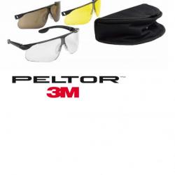 pack lunettes PELTOR  MAXIM BALLISTIC TAC PACK avec ecran/incolore, fumé et jaune ! destockage