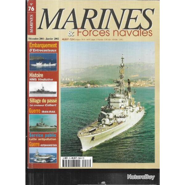 marines et forces navales n 76, croiseur colbert, hms vindictive , l'alcyon , marines ditions.