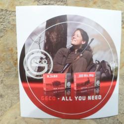 Superbe autocollant GECO cartouches à balle grande chasse "All You need"
