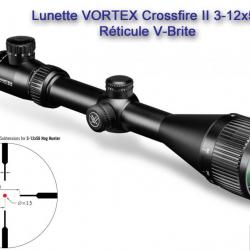 Lunette VORTEX Crossfire II 3-12x56 - Réticule lumineux V-Brite