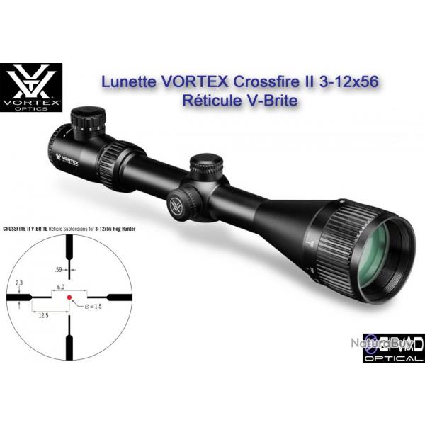 Lunette VORTEX Crossfire II 3-12x56 - Rticule lumineux V-Brite