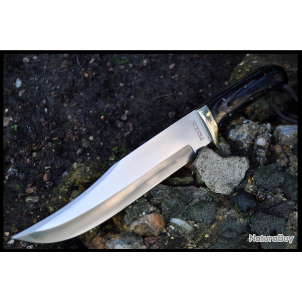 Couteau de chasse fait main personnalis   - Couteau Bowie   - Acier  roulement  billes (2)