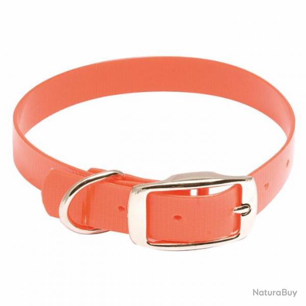 Collier Biothane orange fluo - Longueur 60 cm - Largeur 2.5 cm