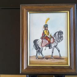 Trompette de hussard. Huile sur carton