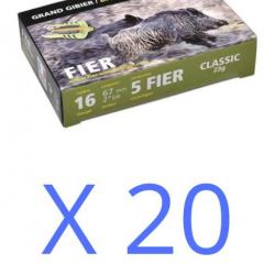 LOT DE 20 BOITES DE 5 FIER CALIBRE 16/67 CLASSIC 23G