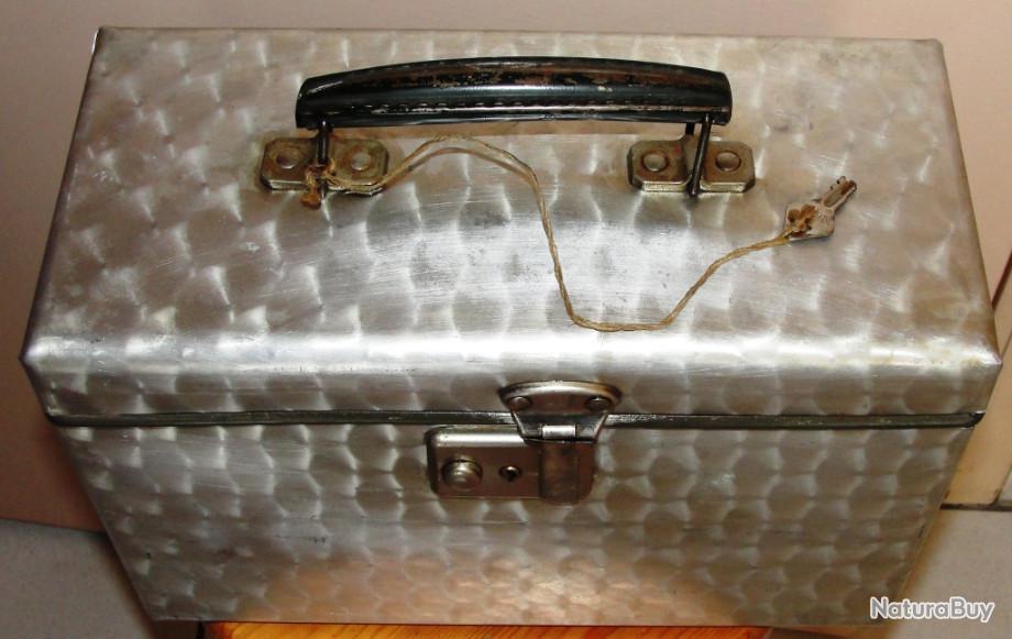 Boîte en métal brossé avec serrure à clé - Malettes à cartouches