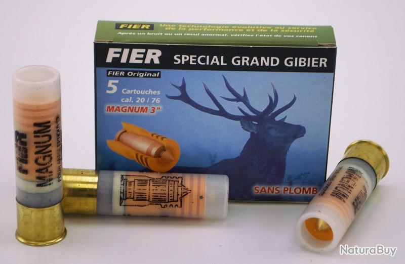 5 X BOITES DE 5 FIER CALIBRE 20/76 NATURE MAGNUM Cartouches à balles calibre 20 (5924464) 5 X BOITES DE 5 FIER CALIBRE 20/76 NATURE MAGNUM Cartouches à balles calibre 20 (5924464)