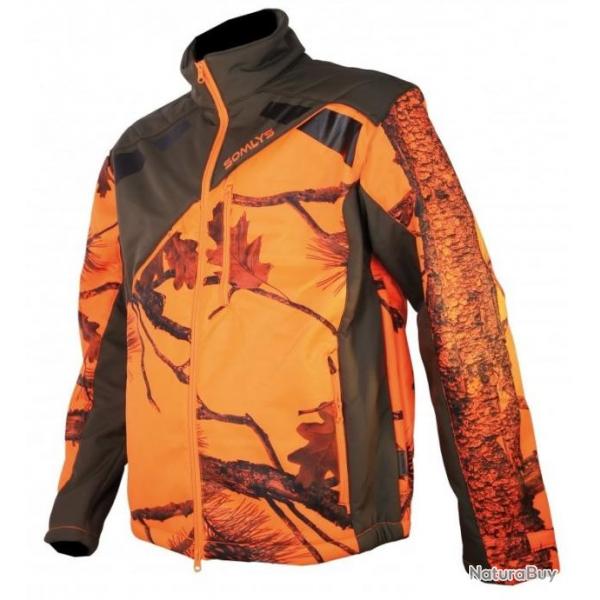 Veste softshell camouflage orange Newtek SOMLYS