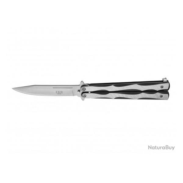 Couteau papillon Joker JKR450 argent/noir lame 11cm