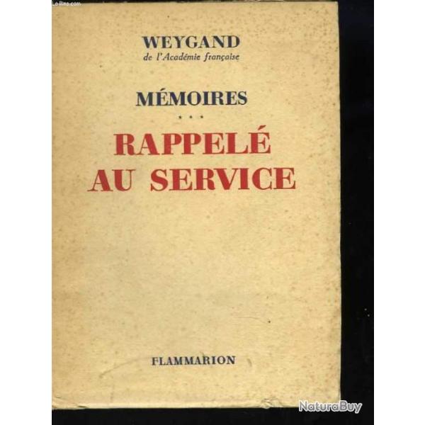 Rappel au service (2me guerre mondiale) WEYGAND de l'Acadmie franaise