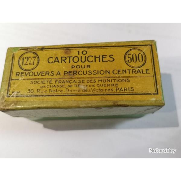 Rare bote ancienne Collection 10 CARTOUCHES CALIBRE 500 PN Collection France Trs bon  XIX eme