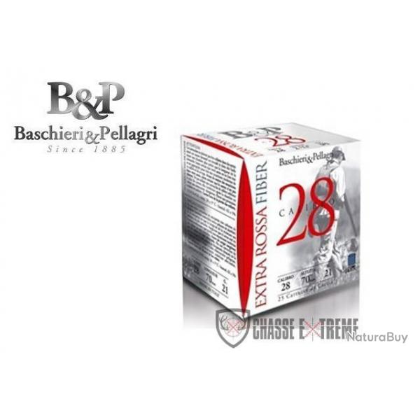 25 Cartouches B&P Extra Rossa 28 Fiber 21G Cal 28/70 Pb N 6