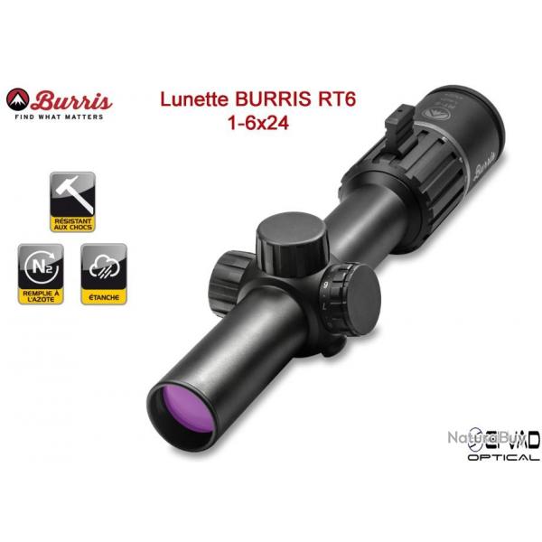 Lunette BURRIS RT6 1-6x24  - Rticule Ballistic AR