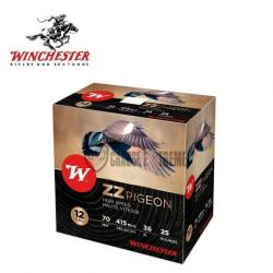 25 Cartouches WINCHESTER ZZ Pigeon 36g cal 12/70 Disponible en PB 4, 5, 6 ET 7.5