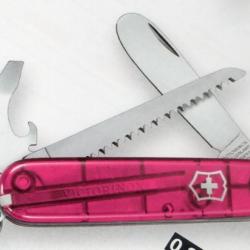 MON PRÉNOM gravé sur MON couteau suisse rose Bout rond