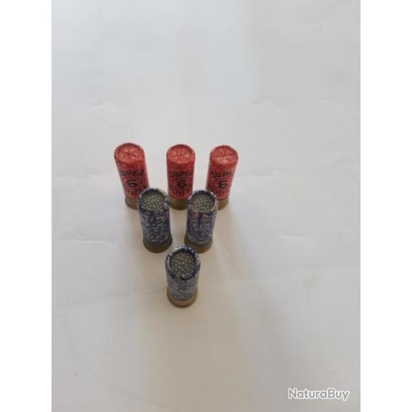 lot cartouches  collector  manufrance en calibre 12  super douze  rouge et bleue