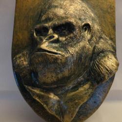 Blason Gorille avec accroche patine bronze