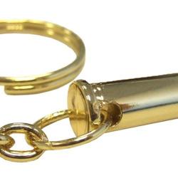 PORTE CLE BALLE FACTICE DE REVOLVER DORE 3 CM CEINTURE SAC A DOS DE VOYAGE