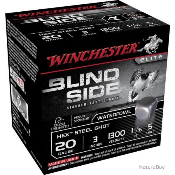 25 Cartouches WINCHESTER Steel Blind Side 30g cal 20/76 Pb 5