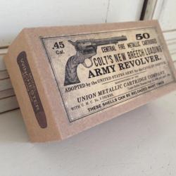 Boite DECO Winchester 45 Long Colt Army Revolver Cartridges Old West Western