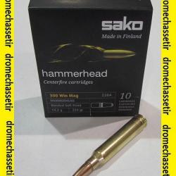 1 boite neuve de 10 cartouches  de calibre 300 Win Mag,  Sako  Hammerhead 220 grains