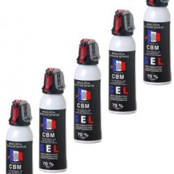 Lot de 5 Bombes Lacrymogènes de Défense GEL CS 100ML Vente Libre