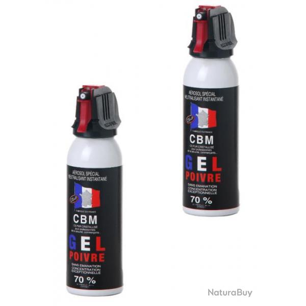 Lot de 2 Bombes Lacrymognes de Dfense GEL Poivre 100ML