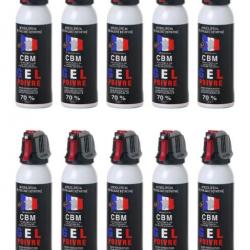 Lot de 10 Bombes Lacrymogènes de Défense GEL Poivre 100ML