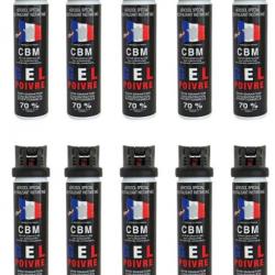 Lot de 10 Bombes Lacrymogènes de Défense GEL Poivre 75ML