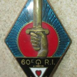 60° Régiment d?Infanterie, émail, losange, en Algérie