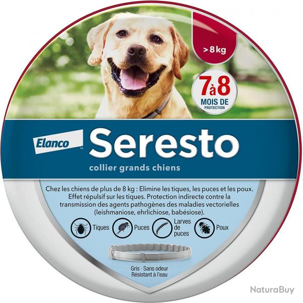 Collier anti-parasites grands chiens SERESTO