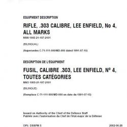 5 Notices pour fusils LEE ENFIELD N°4 cal.303