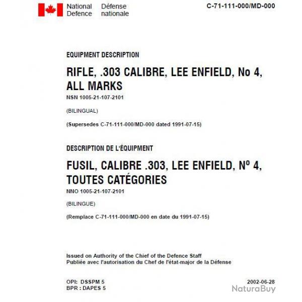 5 Notices pour fusils LEE ENFIELD N4 cal.303