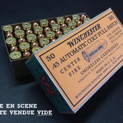 Boite VIDE pour munitions 45 ACP R&eacute;plique de boite WINCHESTER Automatic Colt 1911 Full Patch 230gr