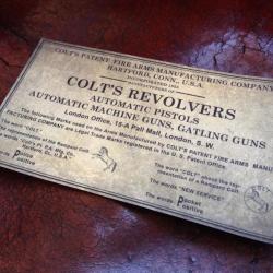 Sticker Colt COLT'S REVOLVERS Automatic Pistols Automatic Machine Guns, Gatling Guns - Pistolet Colt