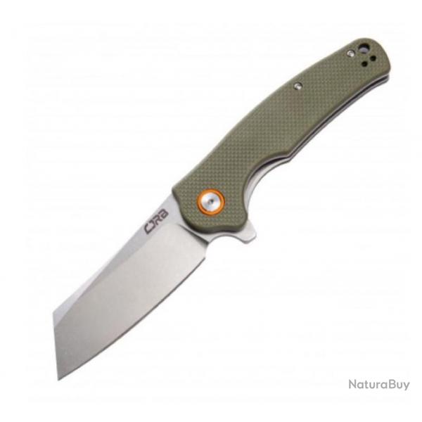 Couteau CJRB Cutlery Crag Green Lame Acier D2 Manche G10 Linerlock Clip J1904GNF