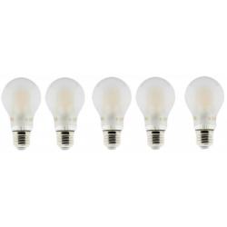 Lot de 5 Ampoules LED filament A+++ E27 6W 600lm Blanc chaud Opaque Dimmable