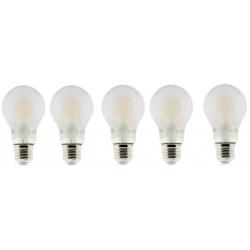 Lot de 5 Ampoules LED filament A+++ E27 6W 600lm Blanc chaud Opaque Dimmable