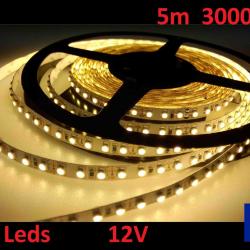 Ruban Bandeau Led Strip 5m 300 Leds de puissance 12V 3000K