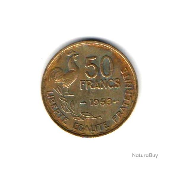 Pice de Monnaie France  50 francs G. Guiraud 1953