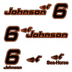 1 kit sticker JOHNSON 6 cv série 00 pour capot moteur autocollant decals