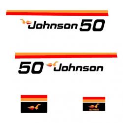 1 kit stickers JOHNSON 50 cv serie 1 - pour capot moteur hors-bord autocollants decals