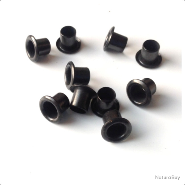 Lot de 10 rivets / eyelets 8 noir pour lier deux feuilles de Kydex ep