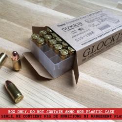 Boite vide GLOCK 19 Gen4 munitions 9mm Fiocchi Glock Perfection Glock 17, Glock 26, CZ, Beretta, Sig