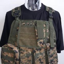 gilet tactical camouflage digital -  poches amovibles